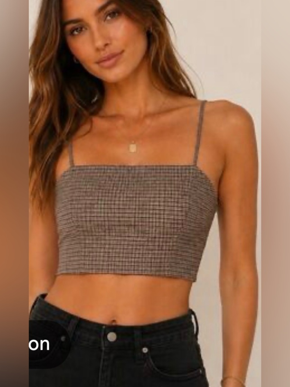 Nwot House of Harlow Tweed Plaid Cropped Tank Top Size XS